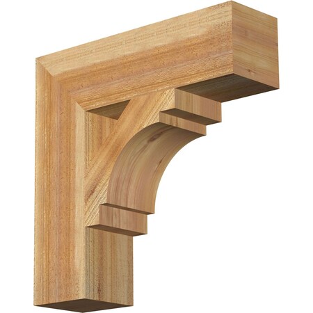 Ekena Millwork Merced Block Rough Sawn Bracket, Western Red Cedar, 6"W x 22"D x 22"H BKT06X22X22MRC05RWR